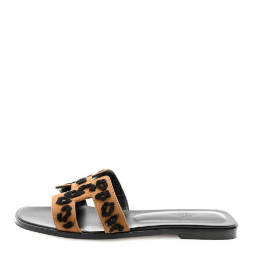 Hermes Leopard Sandals