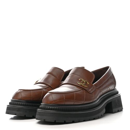 Chanel Mocassin Loafers Brown