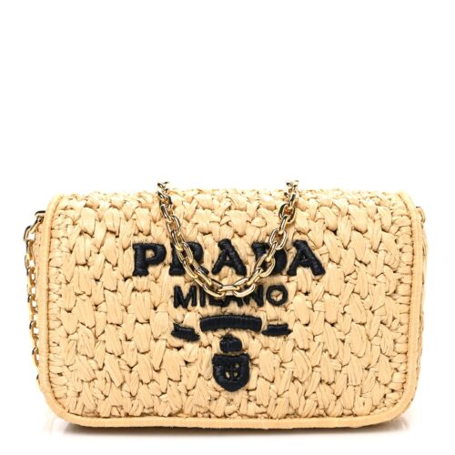 Prada Neutral Woven Bag