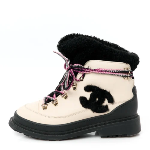 Chanel Lace Up Boots