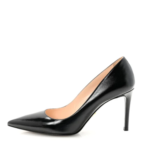 Saffiano Patent Pumps