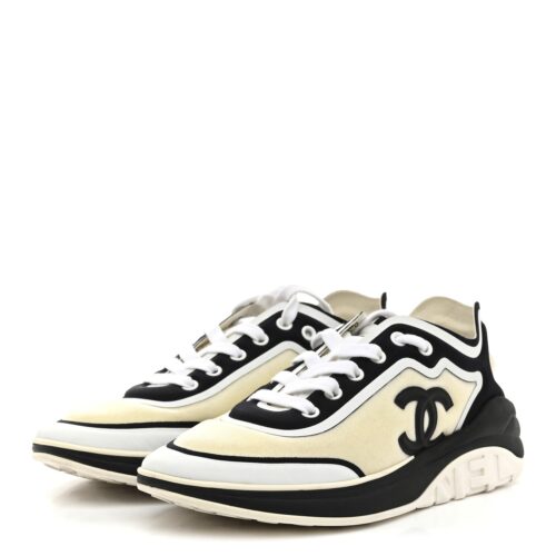 White Chanel Mesh Sneakers