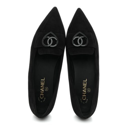 Chanel Suede Heart Loafers