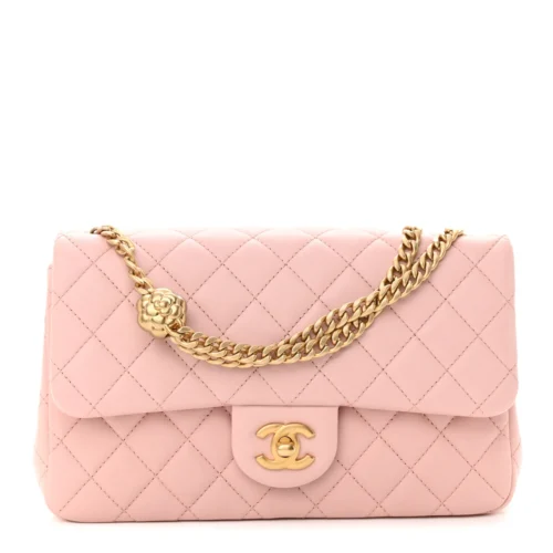 Small Sweet Camellia Flap Light Pink