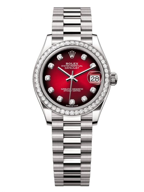 Rolex Datejust Red Silver
