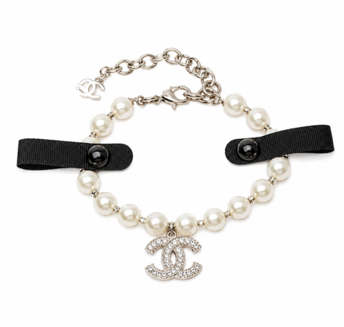 Gold Pearl CC Bracelet