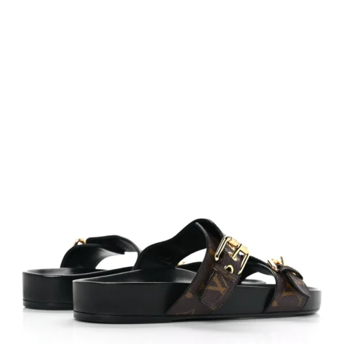 Patent Flat Mule Sandals