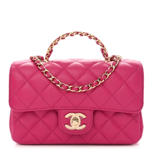 Top Handle Rectangular Flap Pink