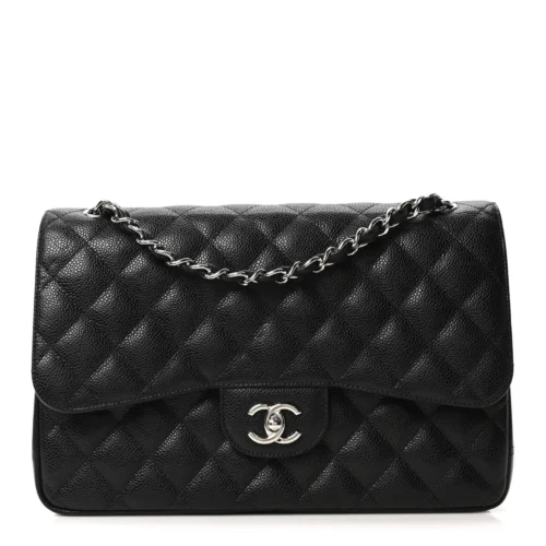 Caviar Jumbo Double Flap Black