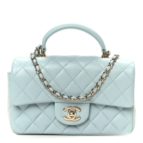 Top Handle Rectangular Flap Light Blue