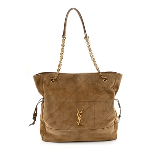 Suede Shopping Tote Golden Leaf