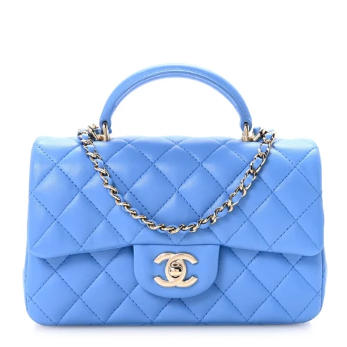 Top Handle Rectangular Flap Blue