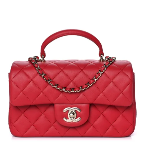 Top Handle Rectangular Flap Red