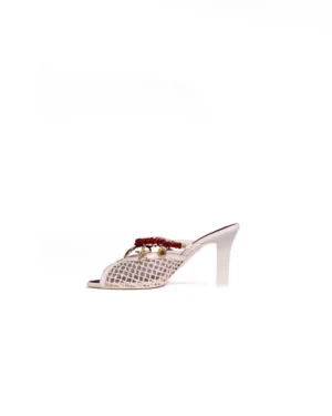 Chanel Mules in Ivory Mesh