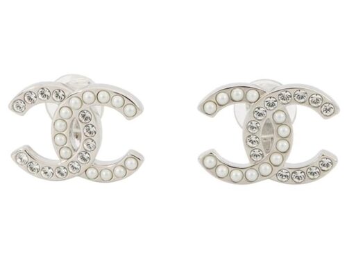 Cc earrings Chanel Silver