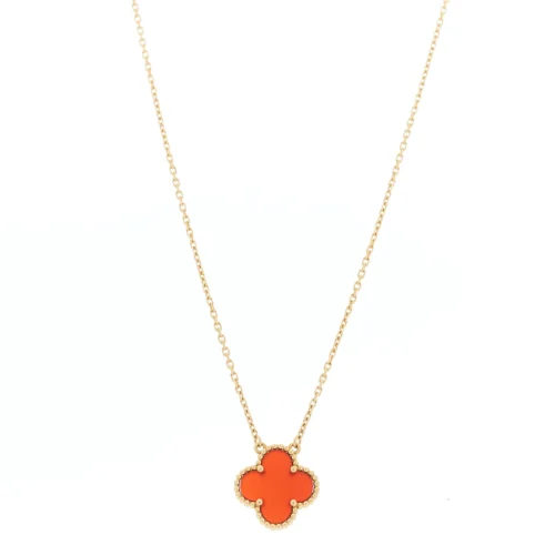 Carnelian Alhambra Pendant Necklace
