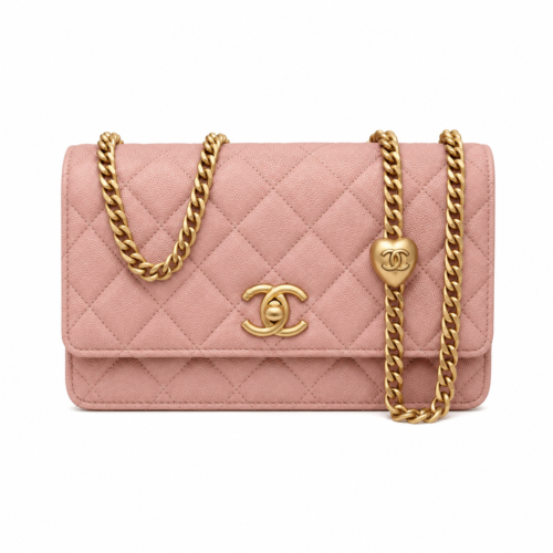 Chanel Pink Heart Chain Shoulder Bag