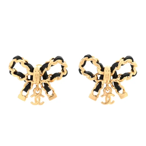 Chain Bow Stud Earrings