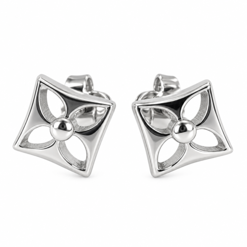 LV Silver Stud Earrings